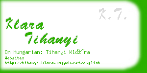 klara tihanyi business card